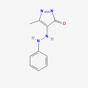 molecular formula C10H10N4O B7786902 5-methyl-4-(2-phenylhydrazinyl)pyrazol-3-one 