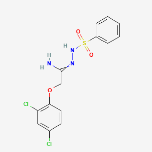 molecular formula C14H13Cl2N3O3S B7786927 N'-(benzenesulfonamido)-2-(2,4-dichlorophenoxy)ethanimidamide 