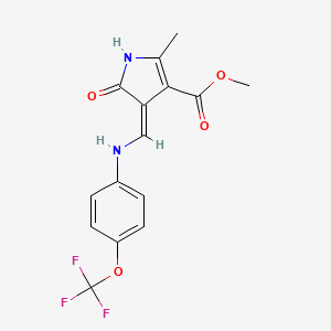 molecular formula C15H13F3N2O4 B7787017 methyl (4Z)-2-methyl-5-oxo-4-[[4-(trifluoromethoxy)anilino]methylidene]-1H-pyrrole-3-carboxylate 