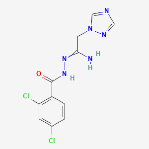 molecular formula C11H10Cl2N6O B7787047 N-[[1-amino-2-(1,2,4-triazol-1-yl)ethylidene]amino]-2,4-dichlorobenzamide 