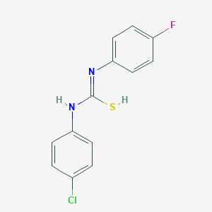 molecular formula C13H10ClFN2S B7787095 N-(4-chlorophenyl)-N'-(4-fluorophenyl)carbamimidothioic acid 