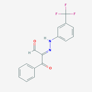 molecular formula C16H11F3N2O2 B7787137 (2E)-3-oxo-3-phenyl-2-[[3-(trifluoromethyl)phenyl]hydrazinylidene]propanal 