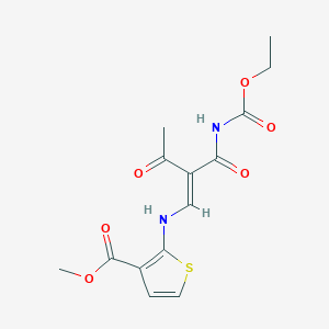 molecular formula C14H16N2O6S B7787282 methyl 2-[[(E)-2-(ethoxycarbonylcarbamoyl)-3-oxobut-1-enyl]amino]thiophene-3-carboxylate 