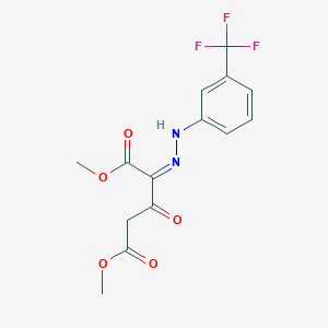 molecular formula C14H13F3N2O5 B7787352 dimethyl (2Z)-3-oxo-2-[[3-(trifluoromethyl)phenyl]hydrazinylidene]pentanedioate 