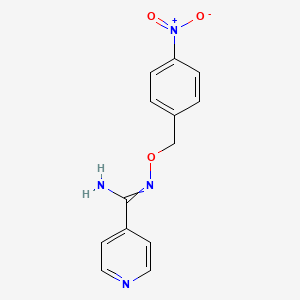 molecular formula C13H12N4O3 B7787360 N'-[(4-nitrophenyl)methoxy]pyridine-4-carboximidamide 