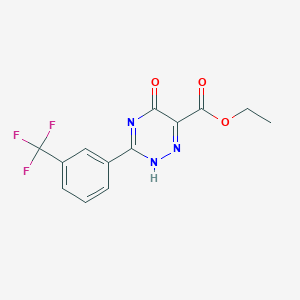 molecular formula C13H10F3N3O3 B7787379 ethyl 5-oxo-3-[3-(trifluoromethyl)phenyl]-2H-1,2,4-triazine-6-carboxylate 
