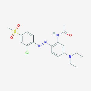 molecular formula C19H23ClN4O3S B077874 Acetamide, N-[2-[[2-chloro-4-(methylsulfonyl)phenyl]azo]-5-(diethylamino)phenyl]- CAS No. 13301-60-5