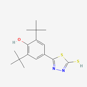 molecular formula C16H22N2OS2 B7787433 2,6-ditert-butyl-4-(5-sulfanyl-1,3,4-thiadiazol-2-yl)phenol 