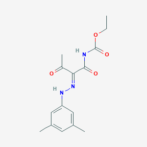 molecular formula C15H19N3O4 B7787520 ethyl N-[(2E)-2-[(3,5-dimethylphenyl)hydrazinylidene]-3-oxobutanoyl]carbamate 