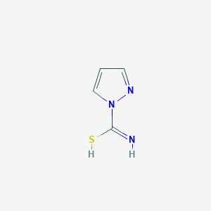 molecular formula C4H5N3S B7787573 pyrazole-1-carboximidothioic acid 