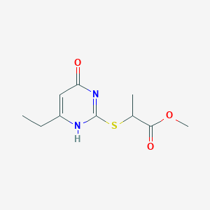 molecular formula C10H14N2O3S B7787629 methyl 2-[(6-ethyl-4-oxo-1H-pyrimidin-2-yl)sulfanyl]propanoate 
