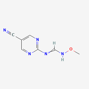 molecular formula C7H7N5O B7787634 N'-(5-cyanopyrimidin-2-yl)-N-methoxymethanimidamide 