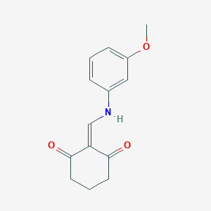 molecular formula C14H15NO3 B7787673 2-[(3-methoxyanilino)methylidene]cyclohexane-1,3-dione 