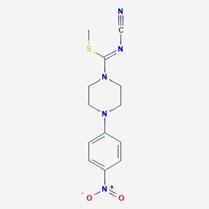 molecular formula C13H15N5O2S B7787780 methyl (1Z)-N-cyano-4-(4-nitrophenyl)piperazine-1-carboximidothioate 