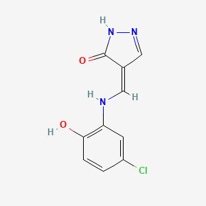 molecular formula C10H8ClN3O2 B7787785 (4Z)-4-[(5-chloro-2-hydroxyanilino)methylidene]-1H-pyrazol-5-one 