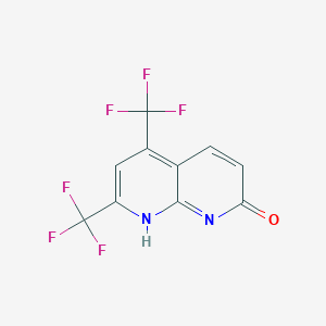 molecular formula C10H4F6N2O B7787907 5,7-bis(trifluoromethyl)-8H-1,8-naphthyridin-2-one 