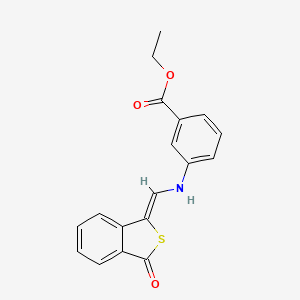 molecular formula C18H15NO3S B7788010 ethyl 3-[[(Z)-(3-oxo-2-benzothiophen-1-ylidene)methyl]amino]benzoate 