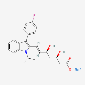 molecular formula C24H25FNNaO4 B7788081 sodium;(E,3R,5S)-7-[3-(4-fluorophenyl)-1-propan-2-ylindol-2-yl]-3,5-dihydroxyhept-6-enoate 