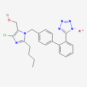 molecular formula C22H22ClKN6O B7788088 potassium;[2-butyl-5-chloro-3-[[4-[2-(1,2,3-triaza-4-azanidacyclopenta-2,5-dien-5-yl)phenyl]phenyl]methyl]imidazol-4-yl]methanol 