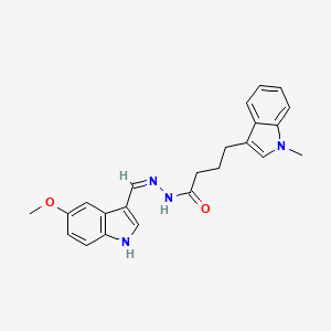 molecular formula C23H24N4O2 B7788138 N-[(Z)-(5-methoxy-1H-indol-3-yl)methylideneamino]-4-(1-methylindol-3-yl)butanamide 