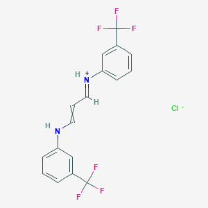 molecular formula C17H13ClF6N2 B7788349 3-[3-(Trifluoromethyl)anilino]prop-2-enylidene-[3-(trifluoromethyl)phenyl]azanium;chloride 