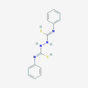molecular formula C14H14N4S2 B7788583 N'-phenyl-N-[(N-phenyl-C-sulfanylcarbonimidoyl)amino]carbamimidothioic acid 