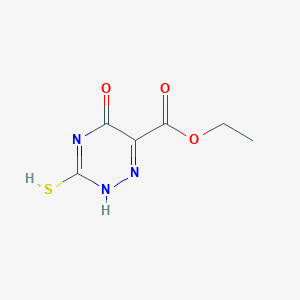 molecular formula C6H7N3O3S B7788734 ethyl 5-oxo-3-sulfanyl-2H-1,2,4-triazine-6-carboxylate 