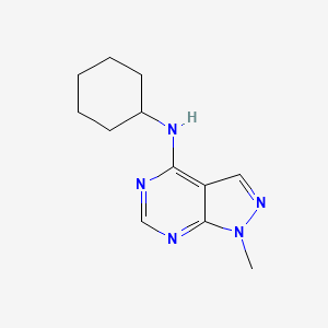 molecular formula C12H17N5 B7788939 N-cyclohexyl-1-methyl-1H-pyrazolo[3,4-d]pyrimidin-4-amine 