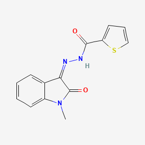 molecular formula C14H11N3O2S B7789128 N-[(Z)-(1-methyl-2-oxoindol-3-ylidene)amino]thiophene-2-carboxamide 