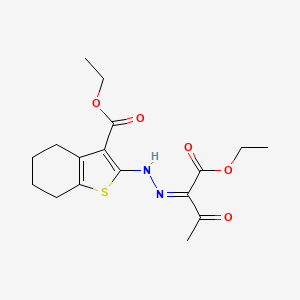 molecular formula C17H22N2O5S B7789163 ethyl 2-[(2Z)-2-(1-ethoxy-1,3-dioxobutan-2-ylidene)hydrazinyl]-4,5,6,7-tetrahydro-1-benzothiophene-3-carboxylate 