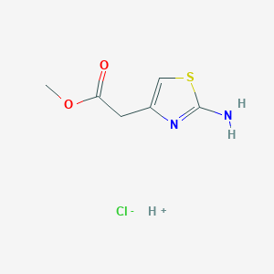 molecular formula C6H9ClN2O2S B7789273 Hydron;methyl 2-(2-amino-1,3-thiazol-4-yl)acetate;chloride 