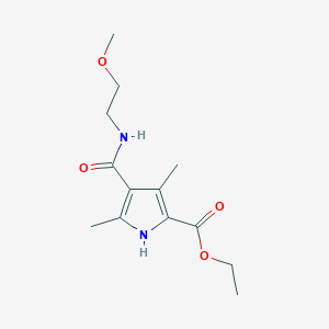 molecular formula C13H20N2O4 B7789279 ethyl 4-{[(2-methoxyethyl)amino]carbonyl}-3,5-dimethyl-1H-pyrrole-2-carboxylate 
