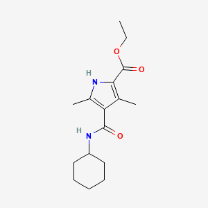 molecular formula C16H24N2O3 B7789287 ethyl 4-(cyclohexylcarbamoyl)-3,5-dimethyl-1H-pyrrole-2-carboxylate 
