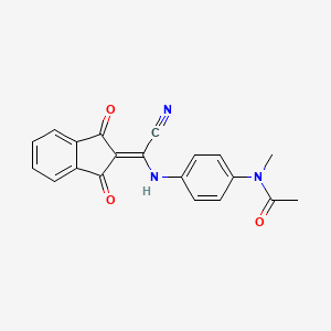 molecular formula C20H15N3O3 B7789485 N-[4-[[cyano-(1,3-dioxoinden-2-ylidene)methyl]amino]phenyl]-N-methylacetamide 