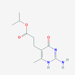 molecular formula C11H17N3O3 B7789881 propan-2-yl 3-(2-amino-6-methyl-4-oxo-1H-pyrimidin-5-yl)propanoate 
