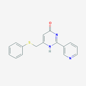 molecular formula C16H13N3OS B7789966 6-(phenylsulfanylmethyl)-2-pyridin-3-yl-1H-pyrimidin-4-one 