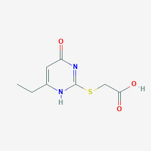 molecular formula C8H10N2O3S B7790197 2-[(6-ethyl-4-oxo-1H-pyrimidin-2-yl)sulfanyl]acetic acid 