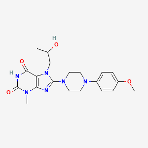 molecular formula C20H26N6O4 B7790224 7-(2-Hydroxypropyl)-8-[4-(4-methoxyphenyl)piperazin-1-yl]-3-methylpurine-2,6-dione 