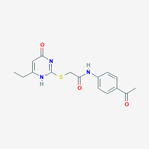 molecular formula C16H17N3O3S B7790259 N-(4-acetylphenyl)-2-[(6-ethyl-4-oxo-1H-pyrimidin-2-yl)sulfanyl]acetamide 
