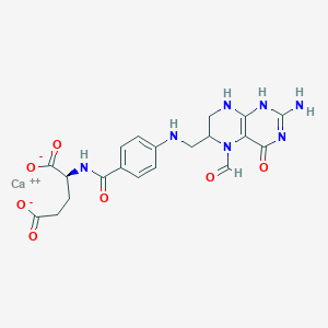 molecular formula C20H21CaN7O7 B7790675 calcium;(2S)-2-[[4-[(2-amino-5-formyl-4-oxo-1,6,7,8-tetrahydropteridin-6-yl)methylamino]benzoyl]amino]pentanedioate 
