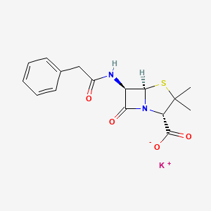molecular formula C16H17KN2O4S B7790710 potassium;(2S,5R,6R)-3,3-dimethyl-7-oxo-6-[(2-phenylacetyl)amino]-4-thia-1-azabicyclo[3.2.0]heptane-2-carboxylate 