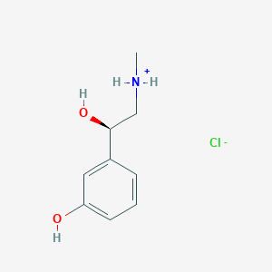 molecular formula C9H14ClNO2 B7790724 [(2R)-2-hydroxy-2-(3-hydroxyphenyl)ethyl]-methylazanium;chloride 