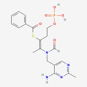 S-[(E)-2-[(4-amino-2-methylpyrimidin-5-yl)methyl-formylamino]-5-phosphonooxypent-2-en-3-yl] benzenecarbothioate