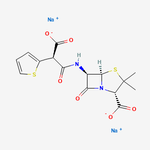 disodium;(2S,5R,6R)-6-[[(2R)-2-carboxylato-2-thiophen-2-ylacetyl]amino]-3,3-dimethyl-7-oxo-4-thia-1-azabicyclo[3.2.0]heptane-2-carboxylate