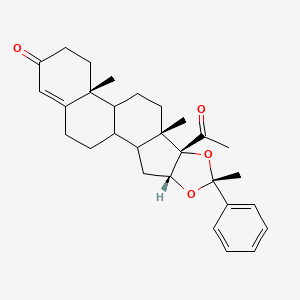 (4R,6R,8S,9S,13R)-8-acetyl-6,9,13-trimethyl-6-phenyl-5,7-dioxapentacyclo[10.8.0.02,9.04,8.013,18]icos-17-en-16-one