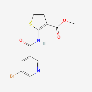 molecular formula C12H9BrN2O3S B7791071 Methyl 2-[(5-bromopyridine-3-carbonyl)amino]thiophene-3-carboxylate 