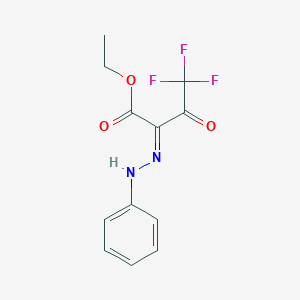 molecular formula C12H11F3N2O3 B7791128 ethyl (2Z)-4,4,4-trifluoro-3-oxo-2-(phenylhydrazinylidene)butanoate 