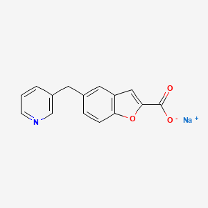 molecular formula C15H10NNaO3 B7791160 sodium;5-(pyridin-3-ylmethyl)-1-benzofuran-2-carboxylate 