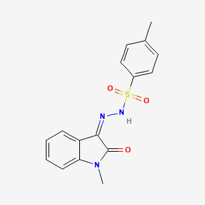 molecular formula C16H15N3O3S B7791222 4-methyl-N-[(Z)-(1-methyl-2-oxoindol-3-ylidene)amino]benzenesulfonamide 