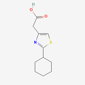 molecular formula C11H15NO2S B7792139 2-(2-cyclohexyl-1,3-thiazol-4-yl)acetic acid 